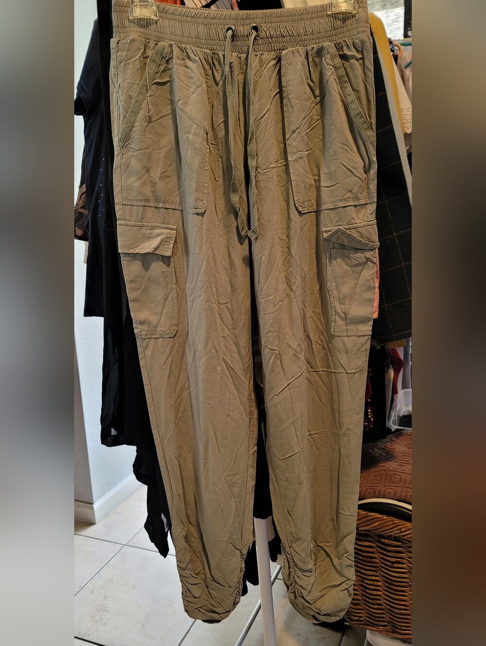 Hippie Rose Olive Cargo Joggers